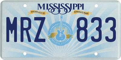 MS license plate MRZ833