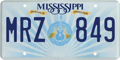 MS license plate MRZ849