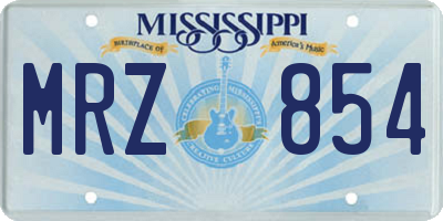 MS license plate MRZ854