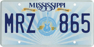MS license plate MRZ865
