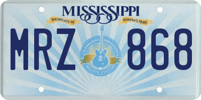 MS license plate MRZ868