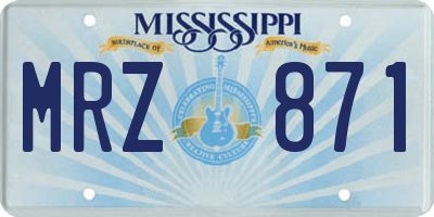 MS license plate MRZ871