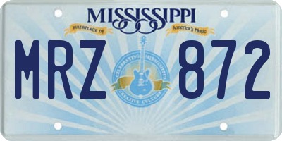 MS license plate MRZ872