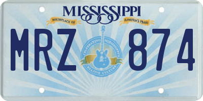 MS license plate MRZ874