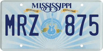 MS license plate MRZ875