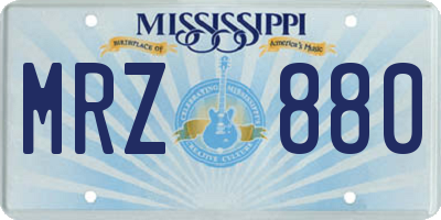 MS license plate MRZ880