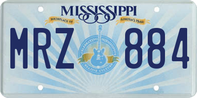 MS license plate MRZ884