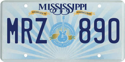 MS license plate MRZ890