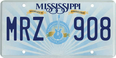 MS license plate MRZ908