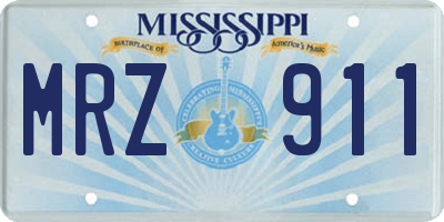 MS license plate MRZ911