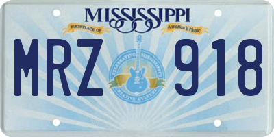MS license plate MRZ918
