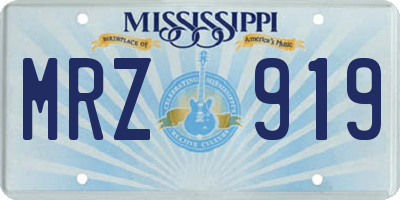MS license plate MRZ919