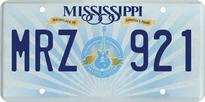 MS license plate MRZ921