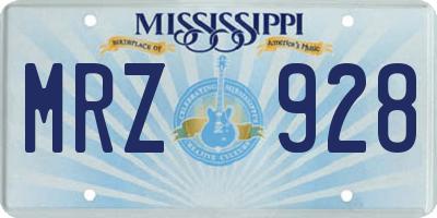 MS license plate MRZ928