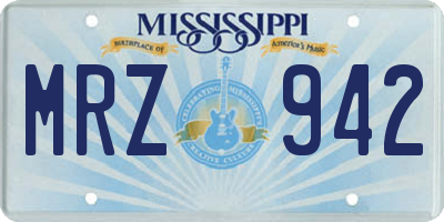 MS license plate MRZ942