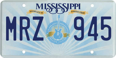 MS license plate MRZ945