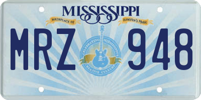MS license plate MRZ948