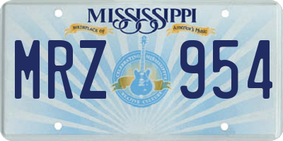 MS license plate MRZ954