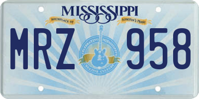 MS license plate MRZ958
