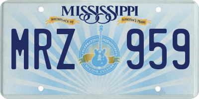 MS license plate MRZ959
