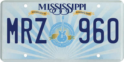 MS license plate MRZ960