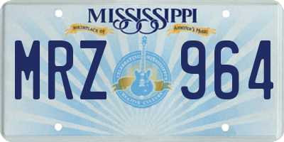 MS license plate MRZ964