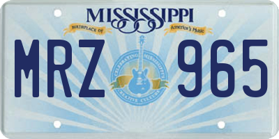MS license plate MRZ965