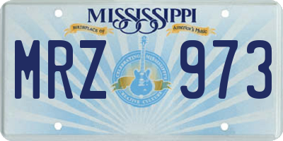 MS license plate MRZ973