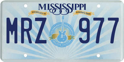 MS license plate MRZ977