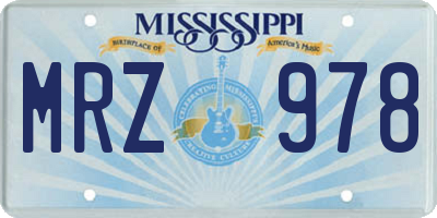 MS license plate MRZ978