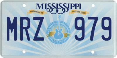 MS license plate MRZ979