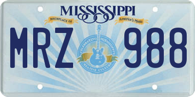 MS license plate MRZ988