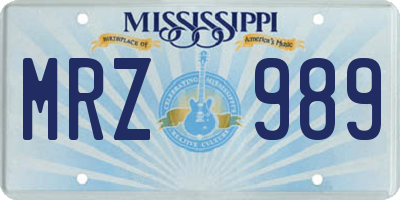 MS license plate MRZ989