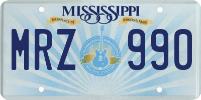 MS license plate MRZ990