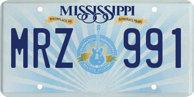 MS license plate MRZ991
