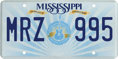 MS license plate MRZ995