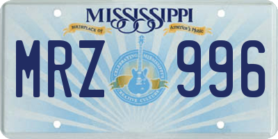 MS license plate MRZ996