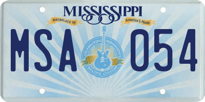 MS license plate MSA054