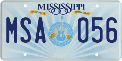 MS license plate MSA056
