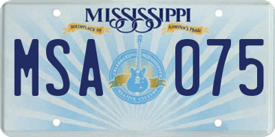 MS license plate MSA075