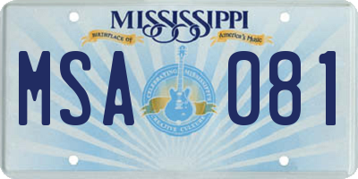 MS license plate MSA081