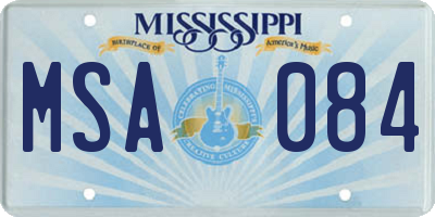 MS license plate MSA084