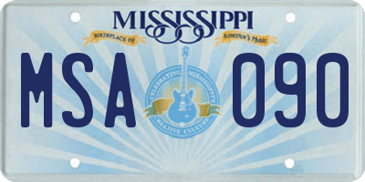 MS license plate MSA090