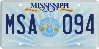 MS license plate MSA094