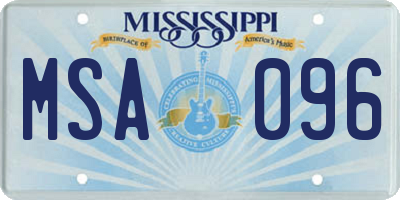 MS license plate MSA096