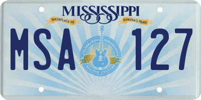 MS license plate MSA127