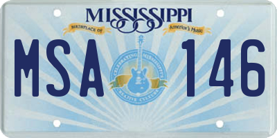 MS license plate MSA146