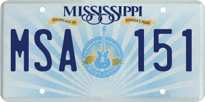 MS license plate MSA151