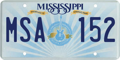 MS license plate MSA152