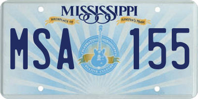 MS license plate MSA155